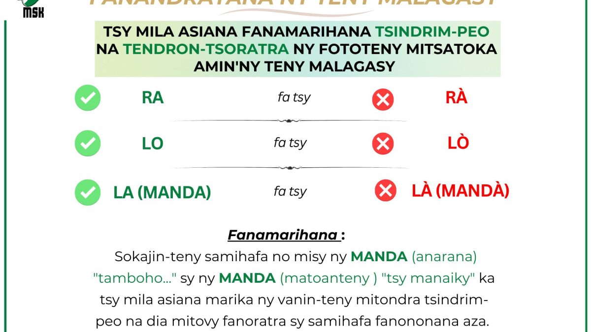 IRAY VOLAN’ NY TENY MALAGASY – JONA 2024 – FANANDRATANA NY TENY MALAGASY – ANDRO FAHA 13