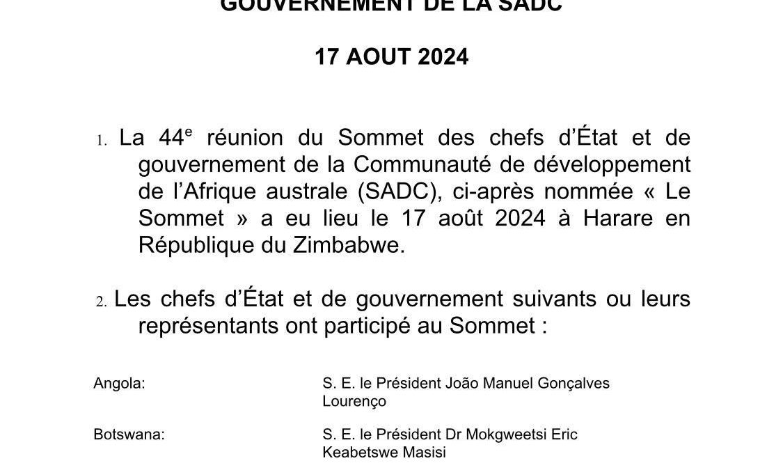 HANDRAY NY FIHAONANA ANTAMPONY FAHA 45 AN’ NY VONDRONA SADC I MADAGASIKARA NY VOLANA AOGOSITRA 2025